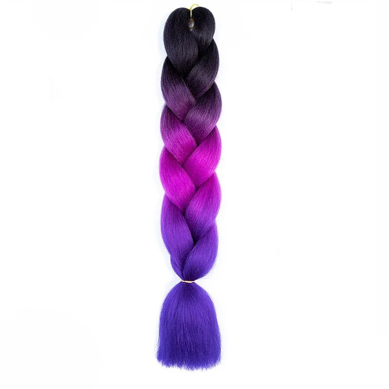24-Inch Long Colorful Ombre Braiding Hair Extensions