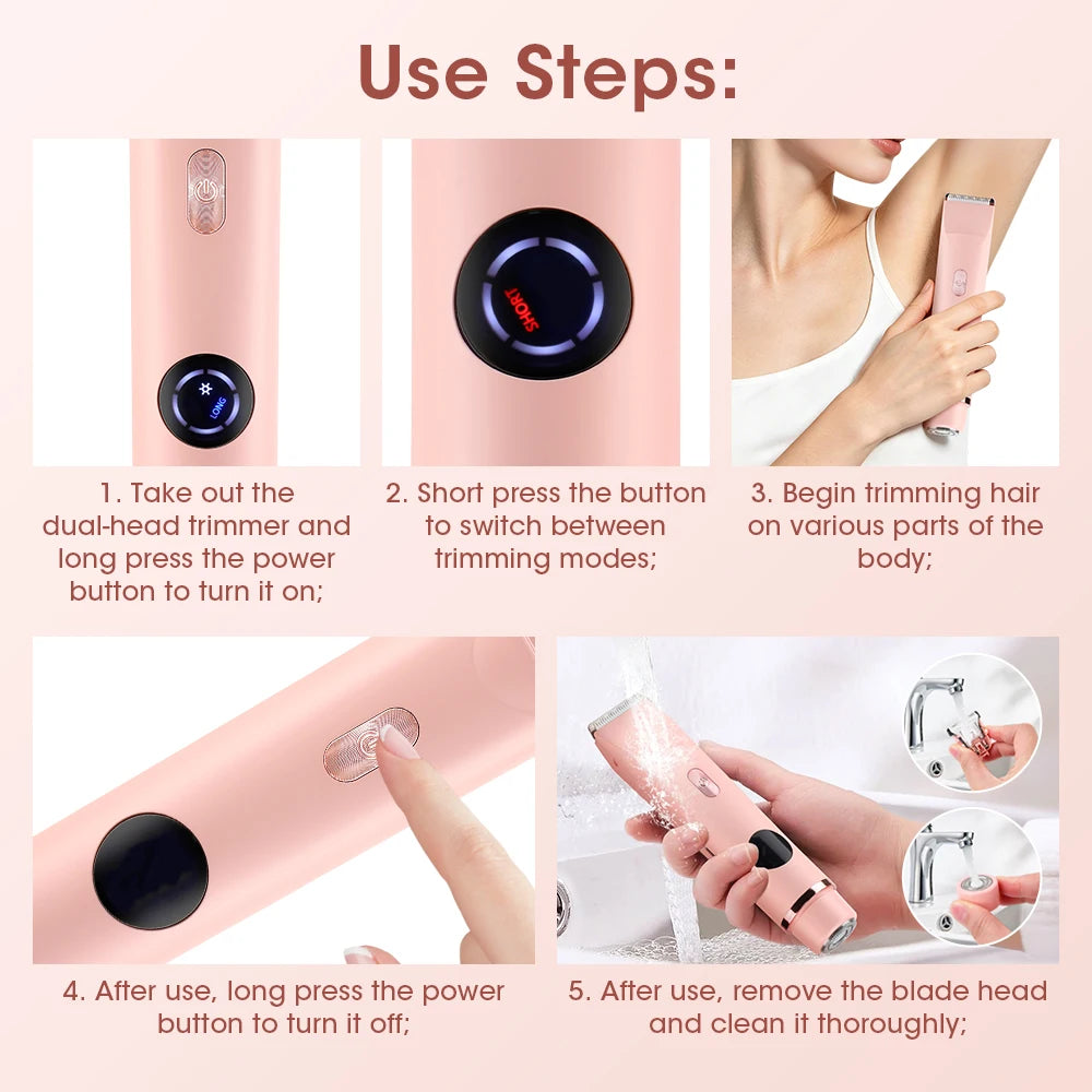 Dual-Head Electric Shaver and Bikini Trimmer for Women - 14