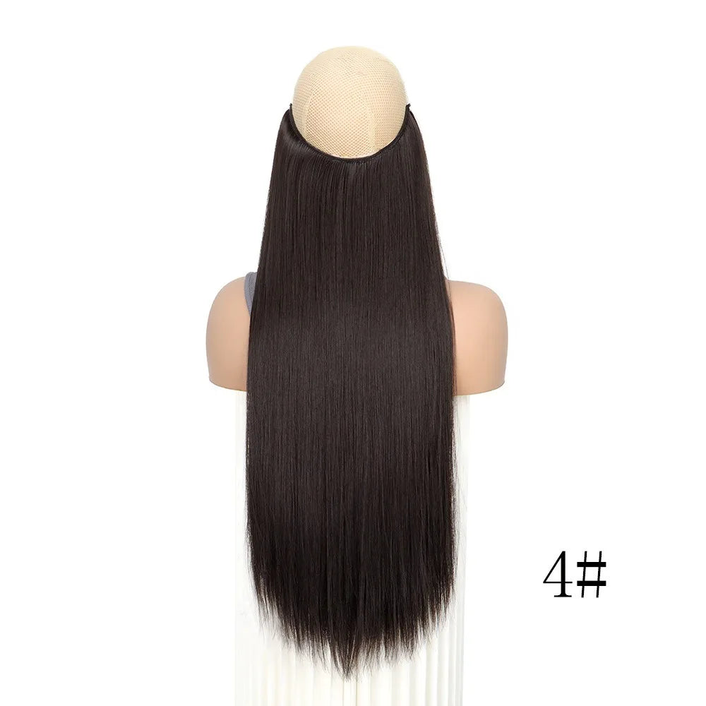24 Inch Invisible Wire Halo Hair Extension for Instant Length - 8