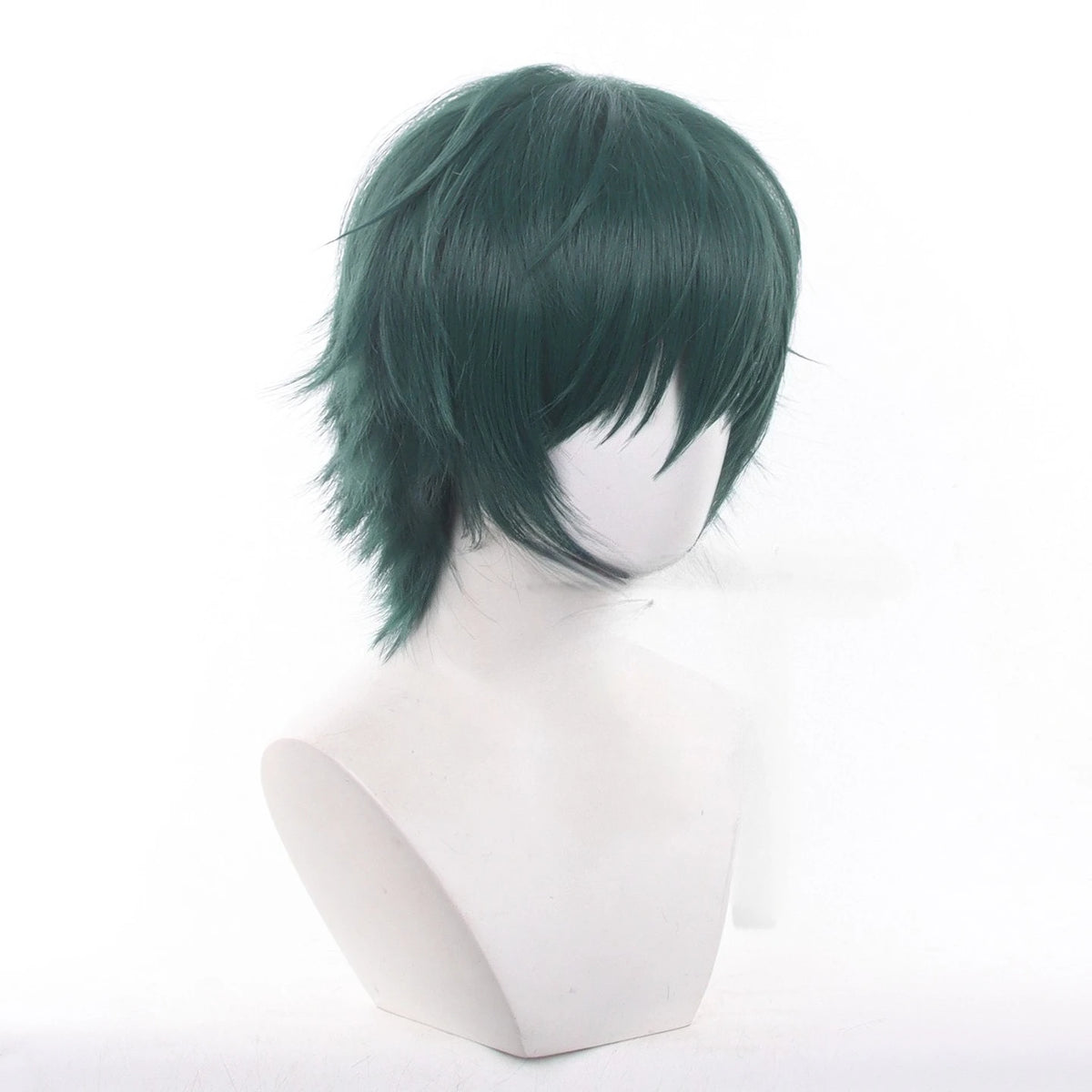 Short Green Cosplay Wig with Glasses for Anime Halloween Costumes