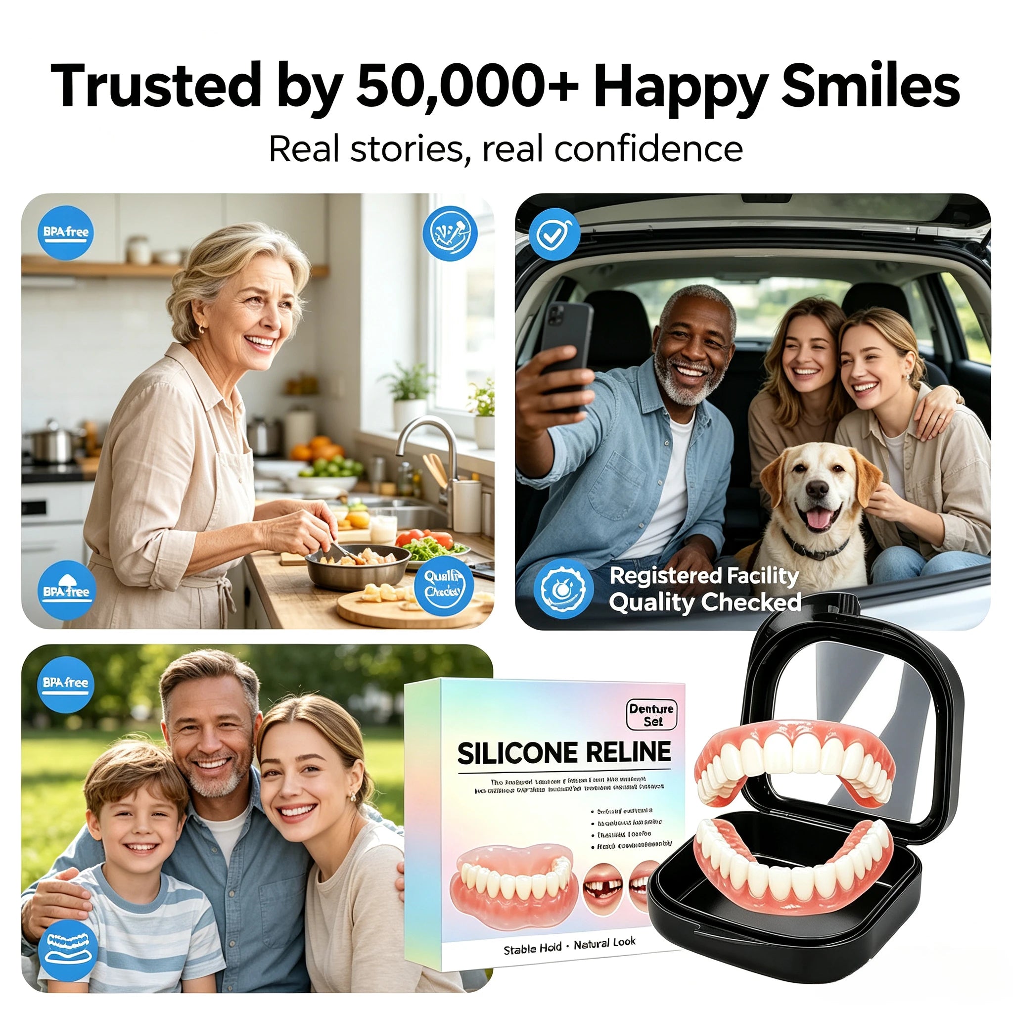Comfort Fit Silicone Dentures for Instant Natural Smile and Oral Confidence - 3