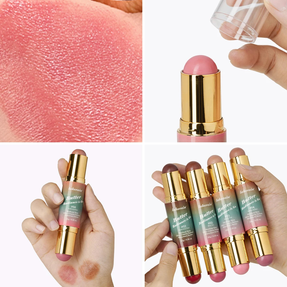 Dual-Ended Creamy Bronzer and Blush Stick for Face Lips and Eyes - 6