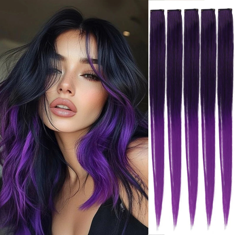 24 Inch Straight Clip-In Hair Extensions for Instant Highlights - 12