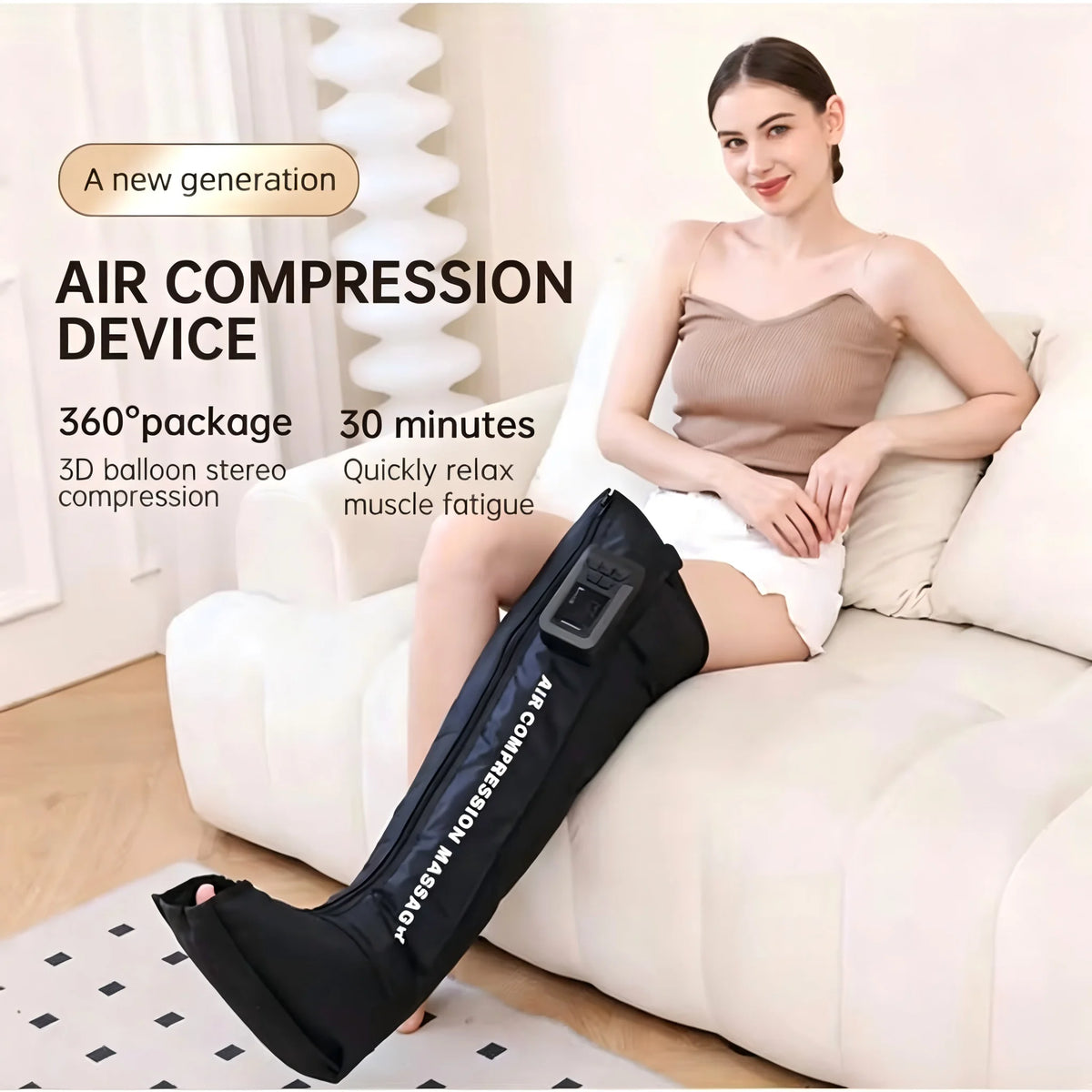 Cordless Sequential Air Compression Leg Massager for Muscle Recovery