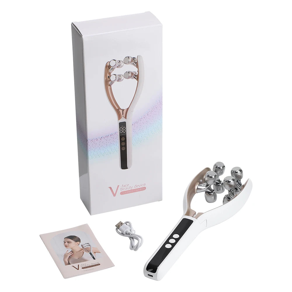 Microcurrent Facial Roller Massager for V-Shape Lifting and Skin Firming