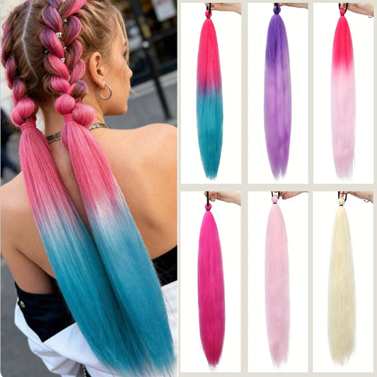 26-Inch Colorful Straight Ponytail Hair Extension for Styling