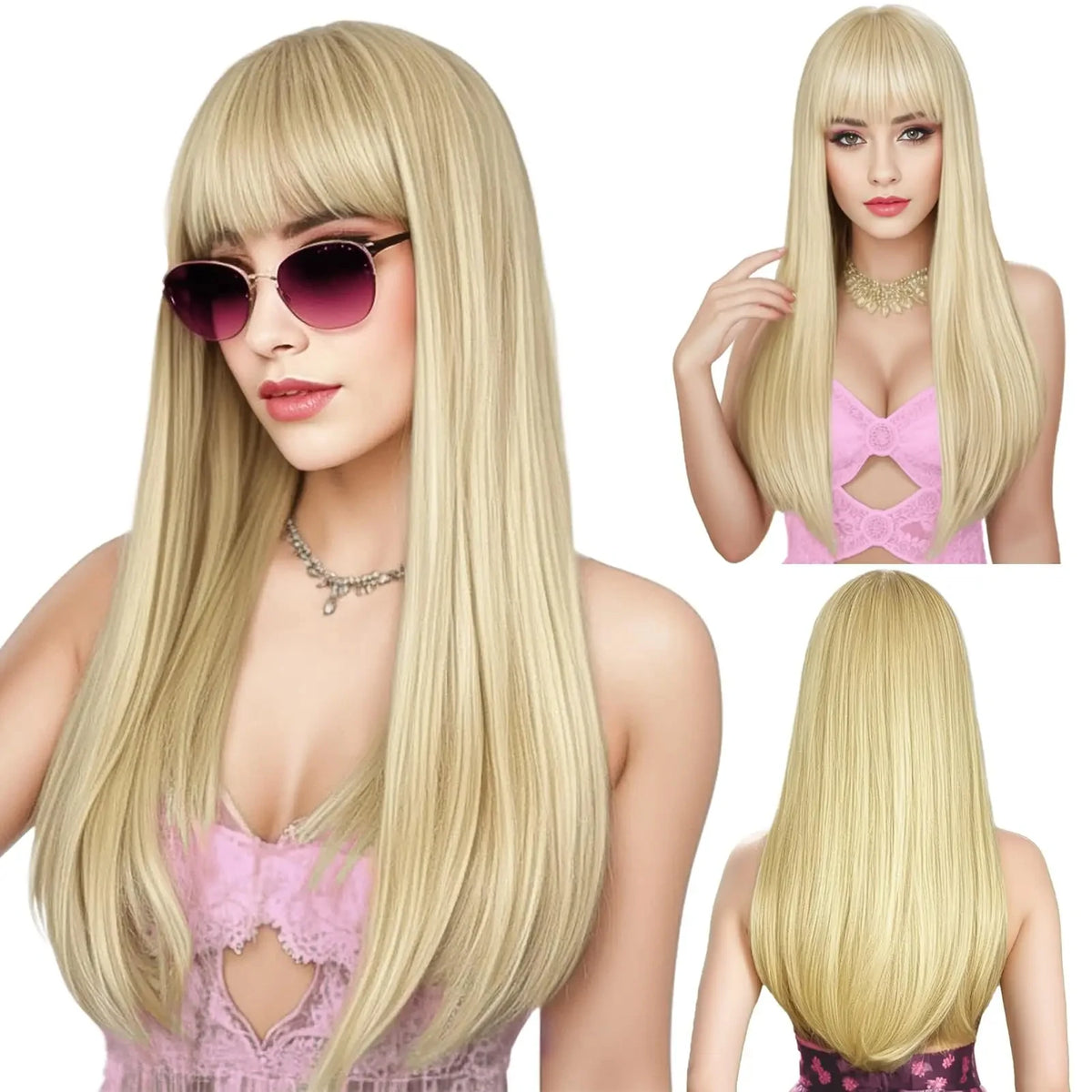 Long Orange and Yellow Ombre Wavy Wig for Daily Wear and Cosplay