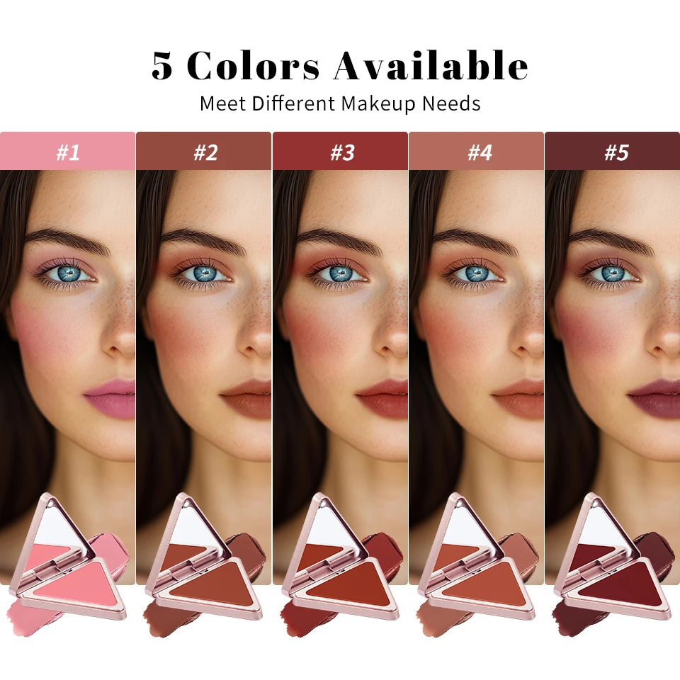 Matte Satin Cream Blush for Long-Lasting Natural Glow and Oil Control