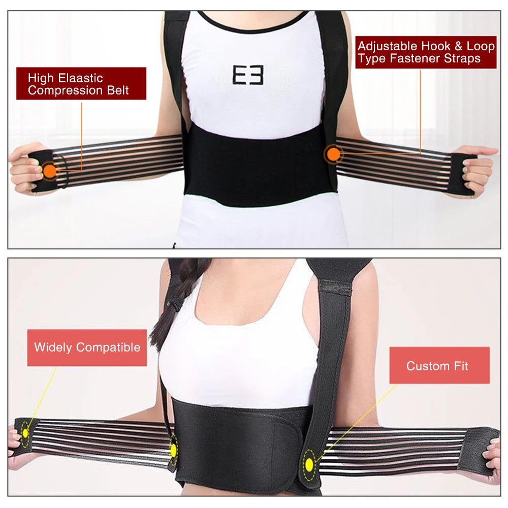 Self-Heating Tourmaline Magnetic Back and Shoulder Support Brace - 13