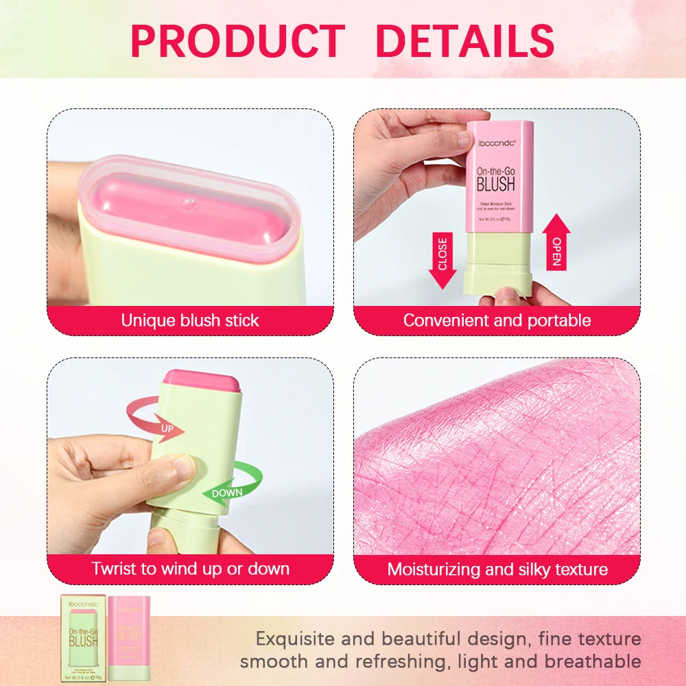 Cream Blush Stick for Cheeks and Lips Multi-Use Makeup