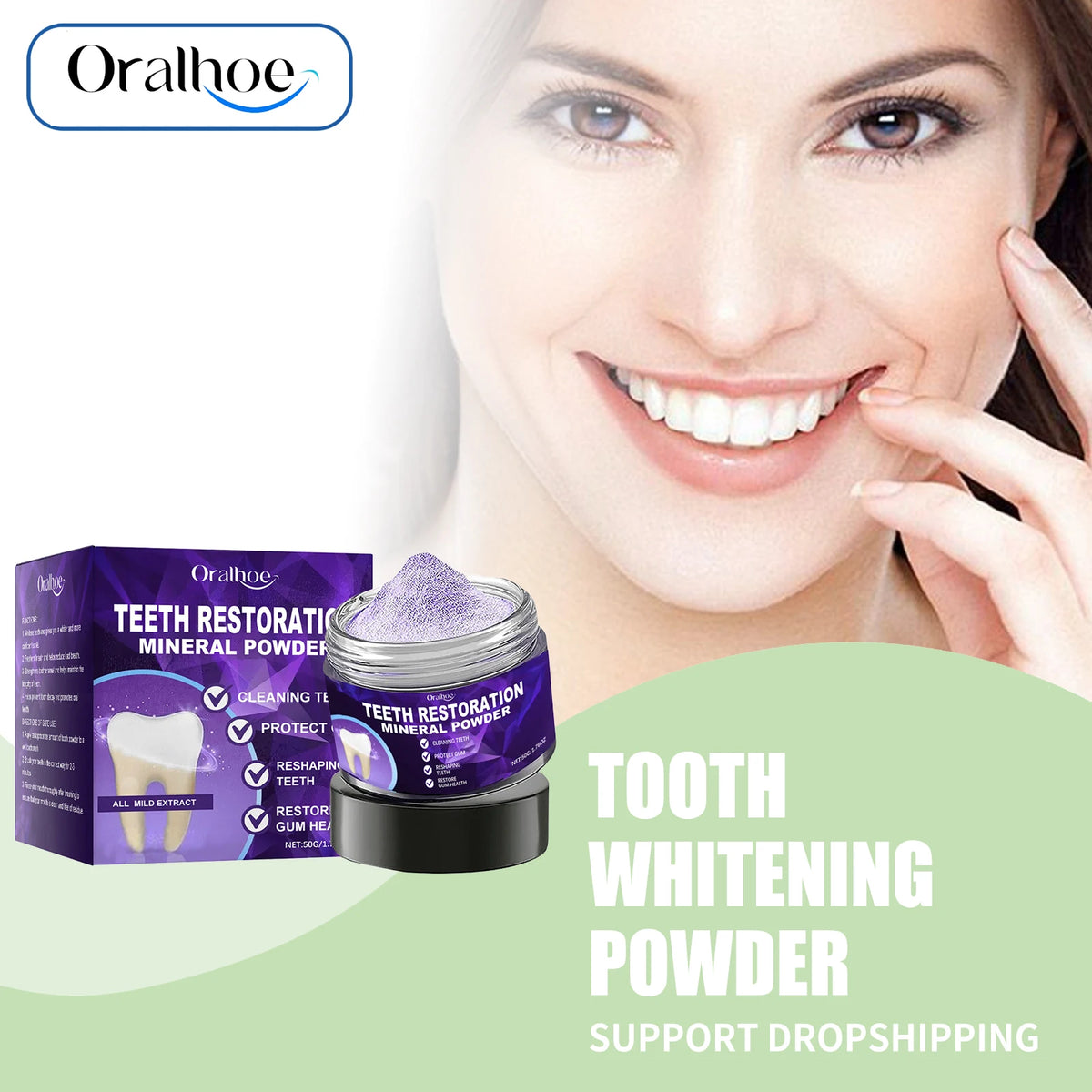 Natural Teeth Whitening and Enamel Restoration Powder for Brighter Smiles