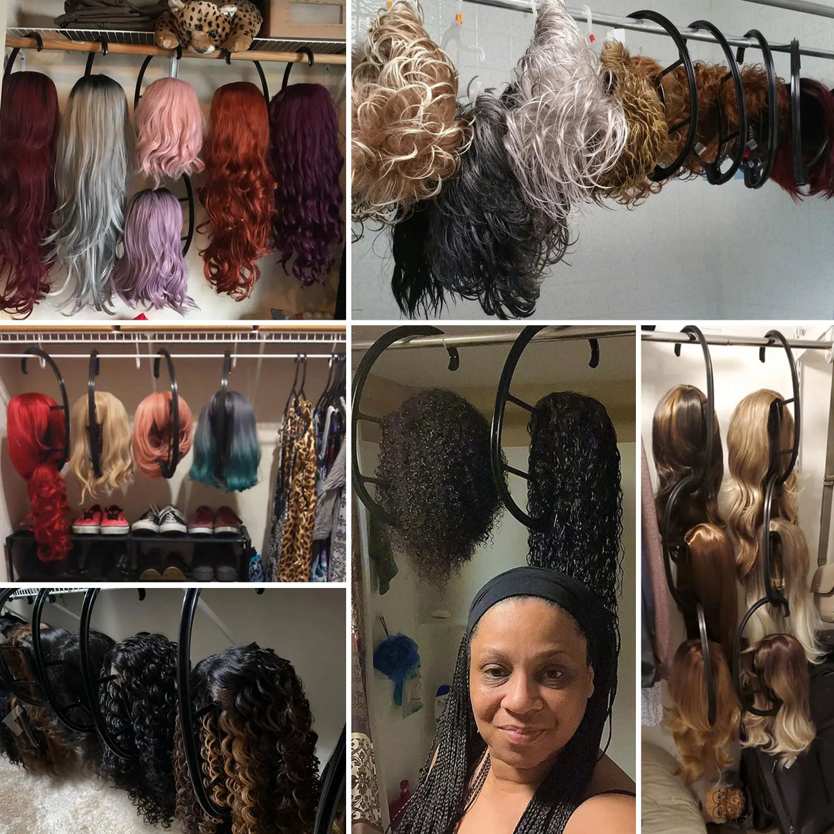 Portable Hanging Wig and Hat Stand for Quick Drying and Storage