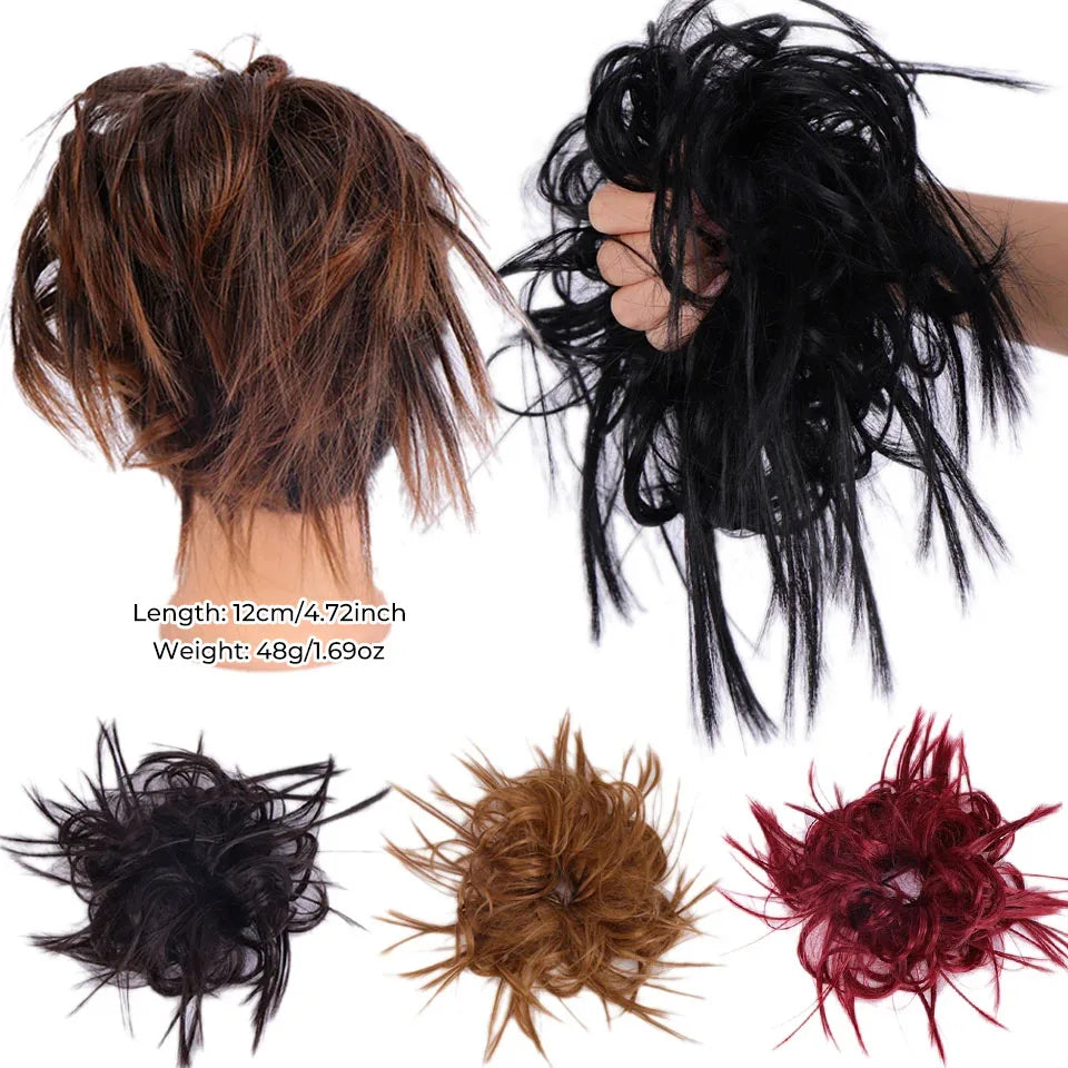 Curly Messy Bun Hair Extension with Drawstring for Instant Volume