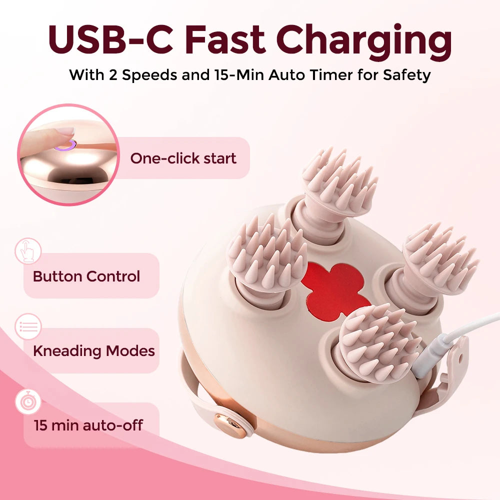 Electric Waterproof Scalp Massager for Stress Relief and Hair Growth - 5