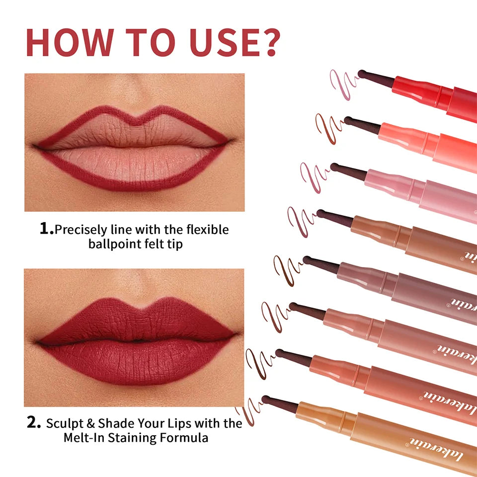 Waterproof Felt Tip Lip Liner for Sculpted and Plump Looking Lips - 16