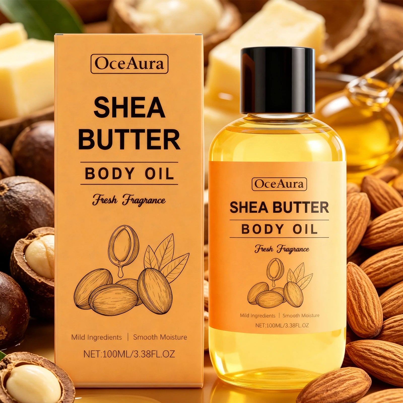 Shea Butter Nourishing Body Oil for Dry Skin Hydration - 8
