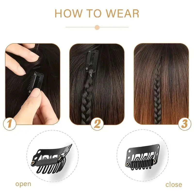 20-Inch Clip-In Braided Hair Extensions for Instant Styling