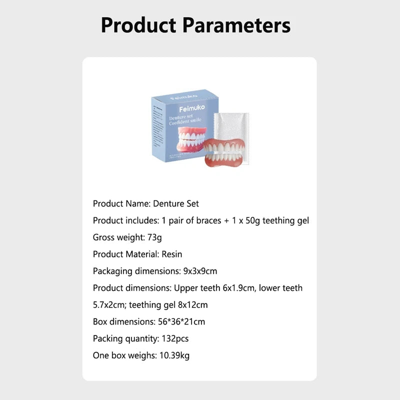 Temporary Silicone Dentures for Missing or Broken Teeth Confidence Smile - 17