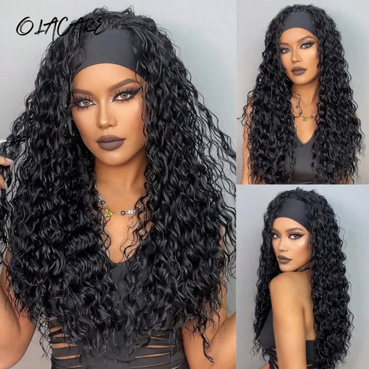 Long Curly Headband Wig for Effortless Daily Styling