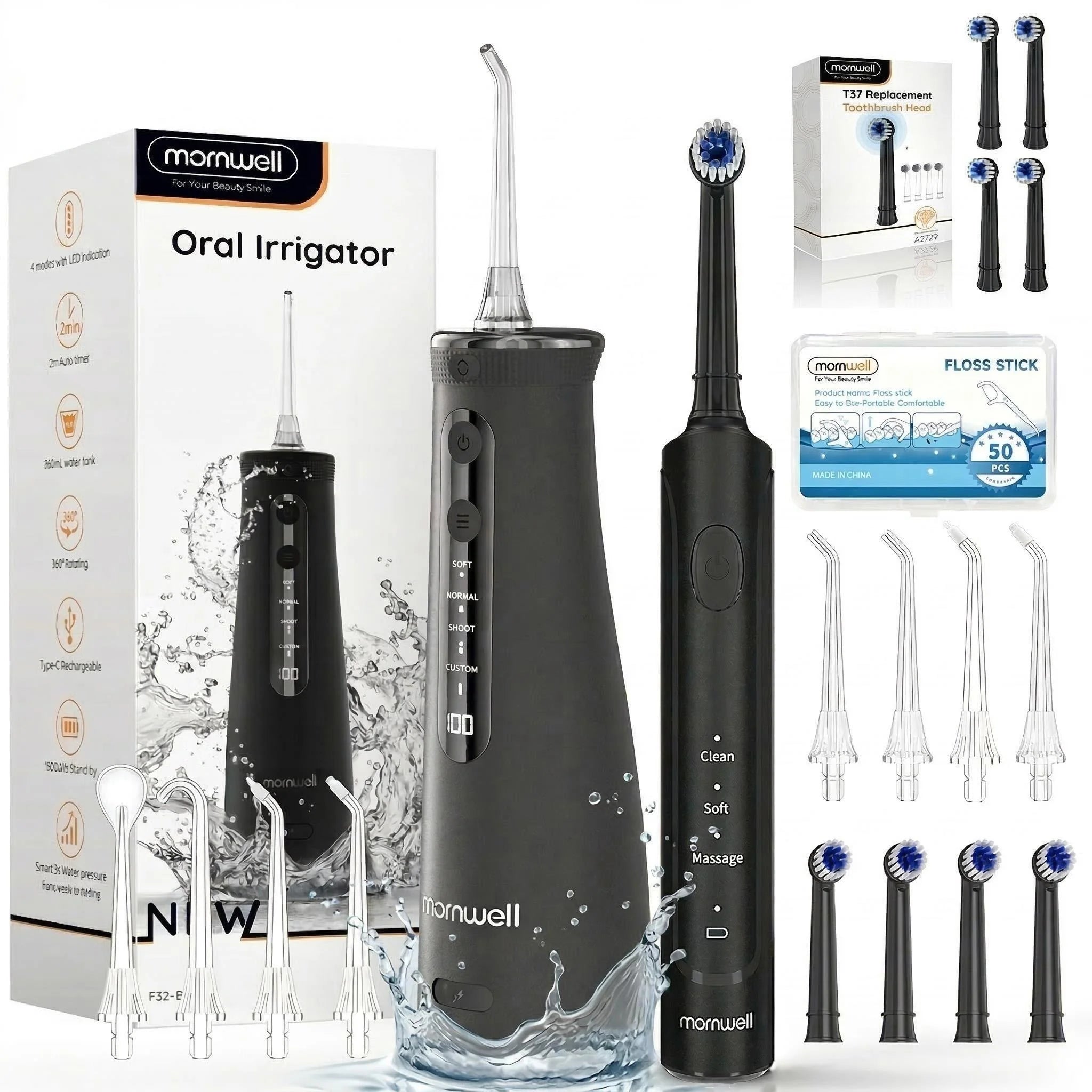 Electric Toothbrush and Water Flosser Combo Kit for Deep Teeth Cleaning - 1