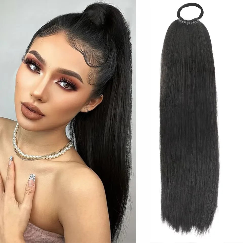 24-Inch Straight Synthetic Ponytail Extension