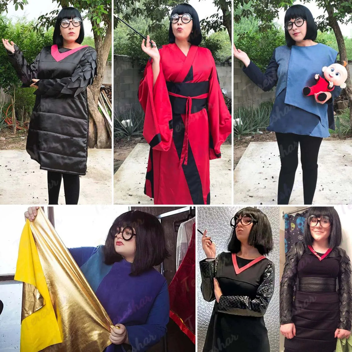 Short Straight Bob Wig with Bangs and Glasses for Cosplay and Parties