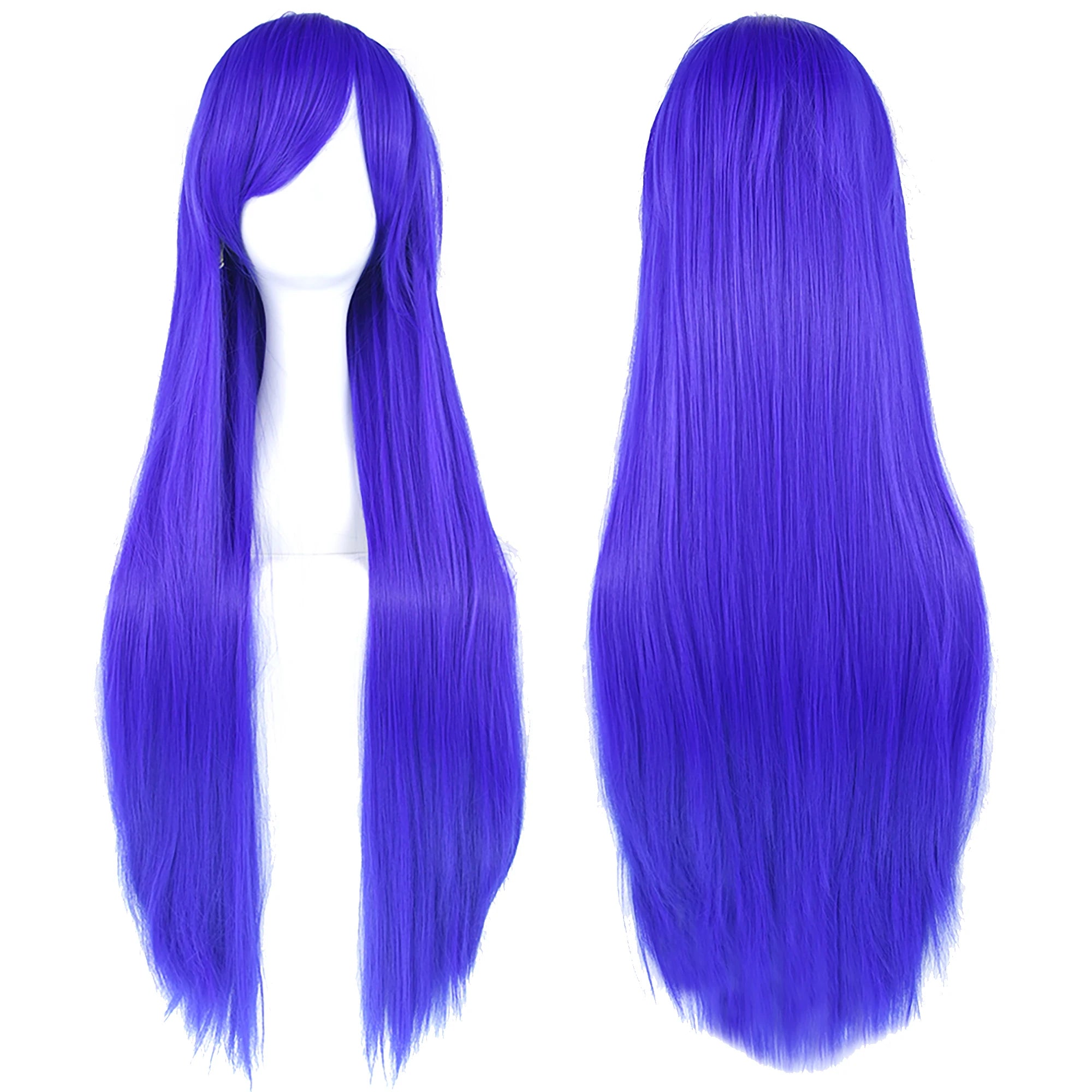 80cm Long Straight Synthetic Wig for Cosplay and Costume Parties - 49
