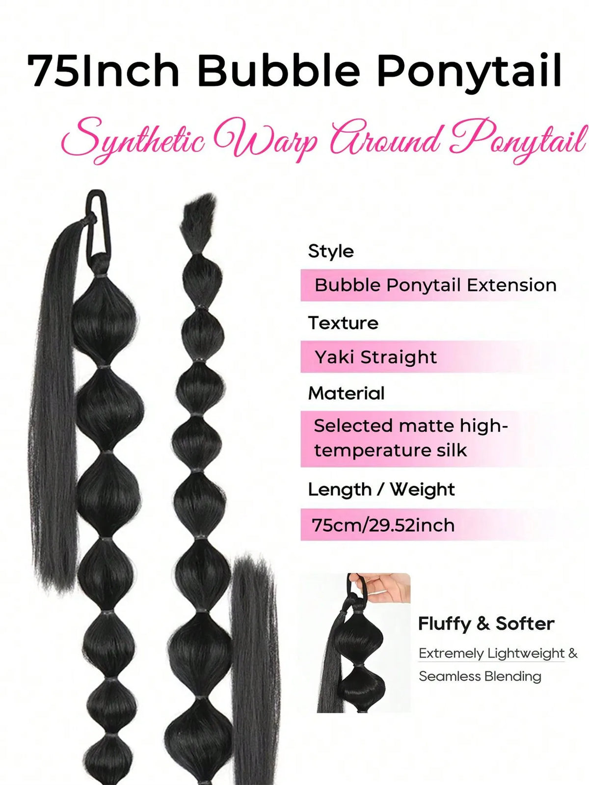 Synthetic Lantern Braided Ponytail Extension for Women