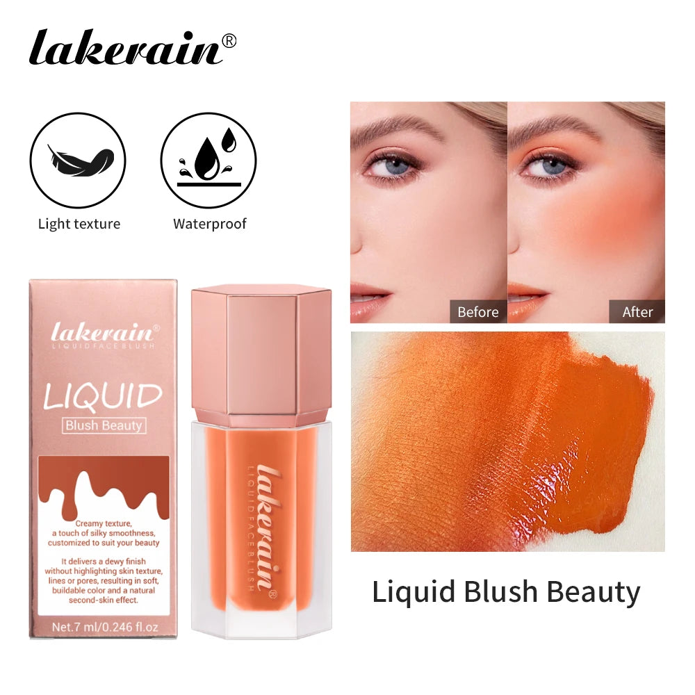 Waterproof Liquid Blush with Built-in Applicator for Natural Matte Finish