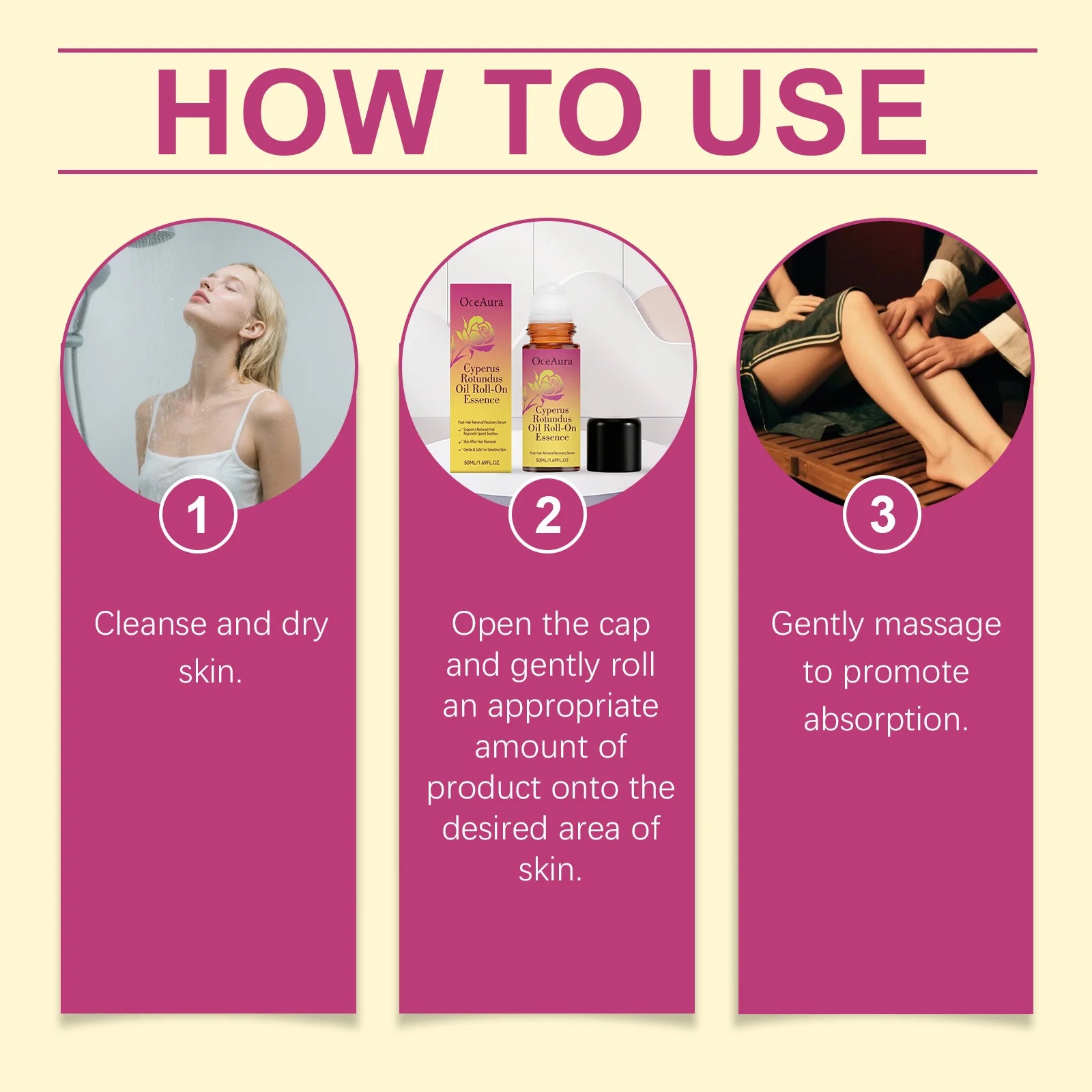 Soothing Roll-On Oil Essence for Skin Recovery After Hair Removal - 12
