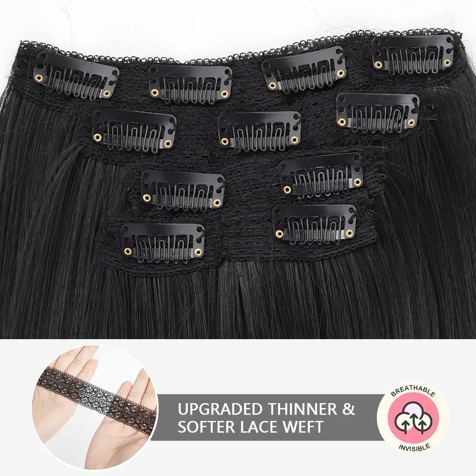Straight Clip-In Synthetic Hair Extension for Volume