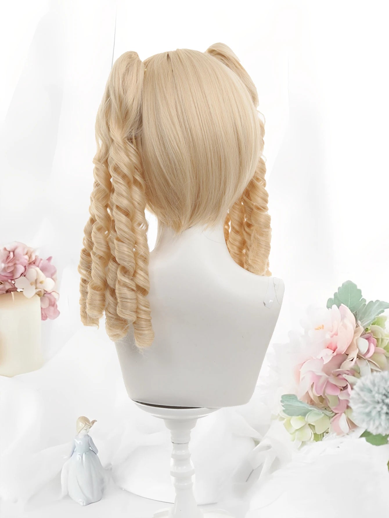 Long Wavy Blonde Cosplay Wig with Bangs - 12