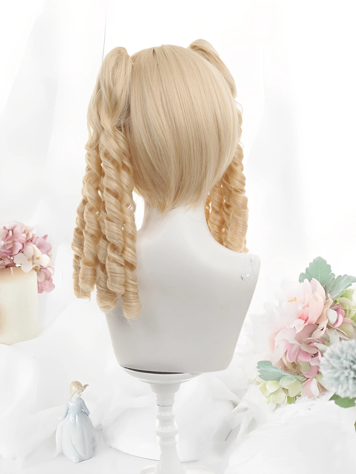 Long Wavy Blonde Cosplay Wig with Bangs