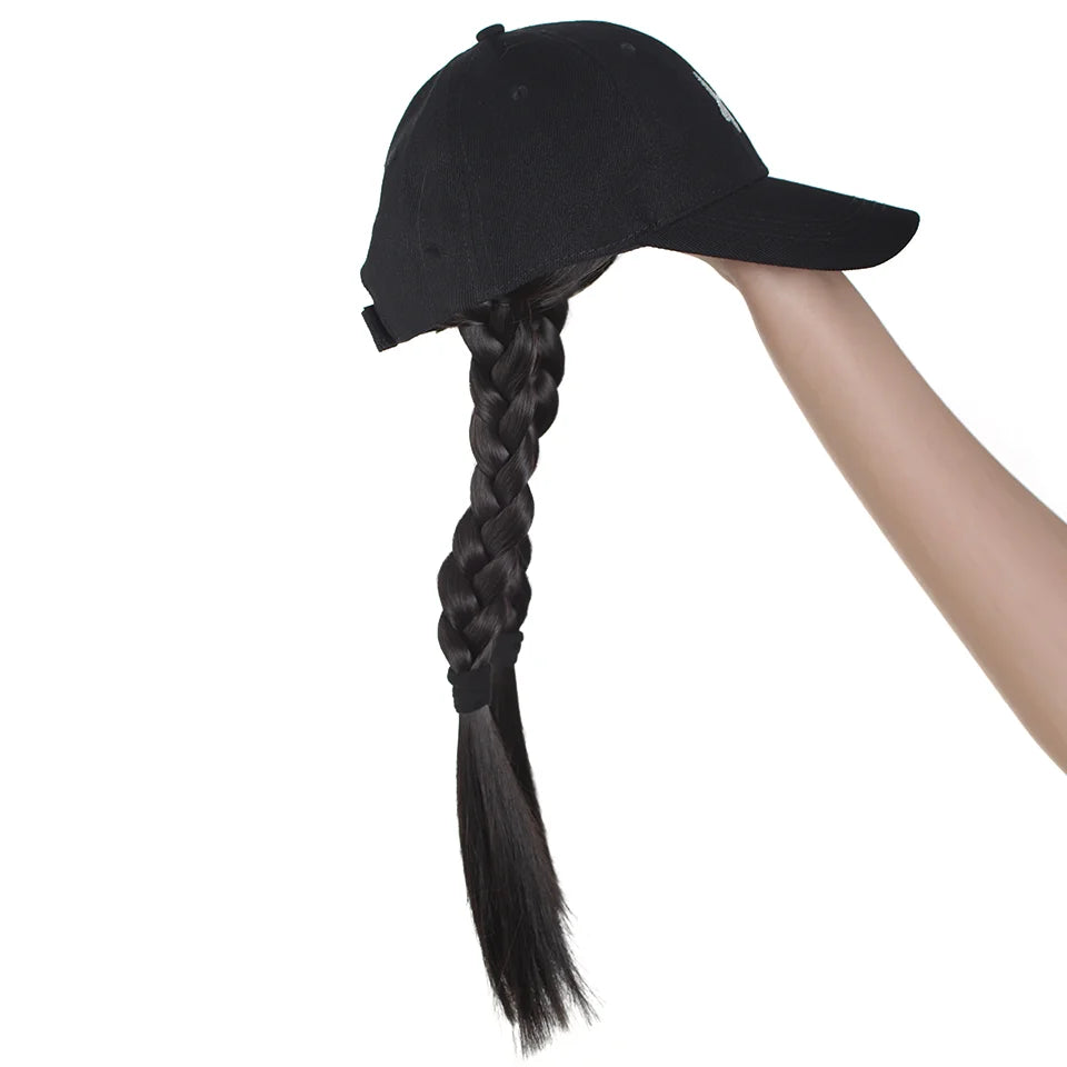 Synthetic Braided Hair Baseball Cap for Quick Hairstyling - 2