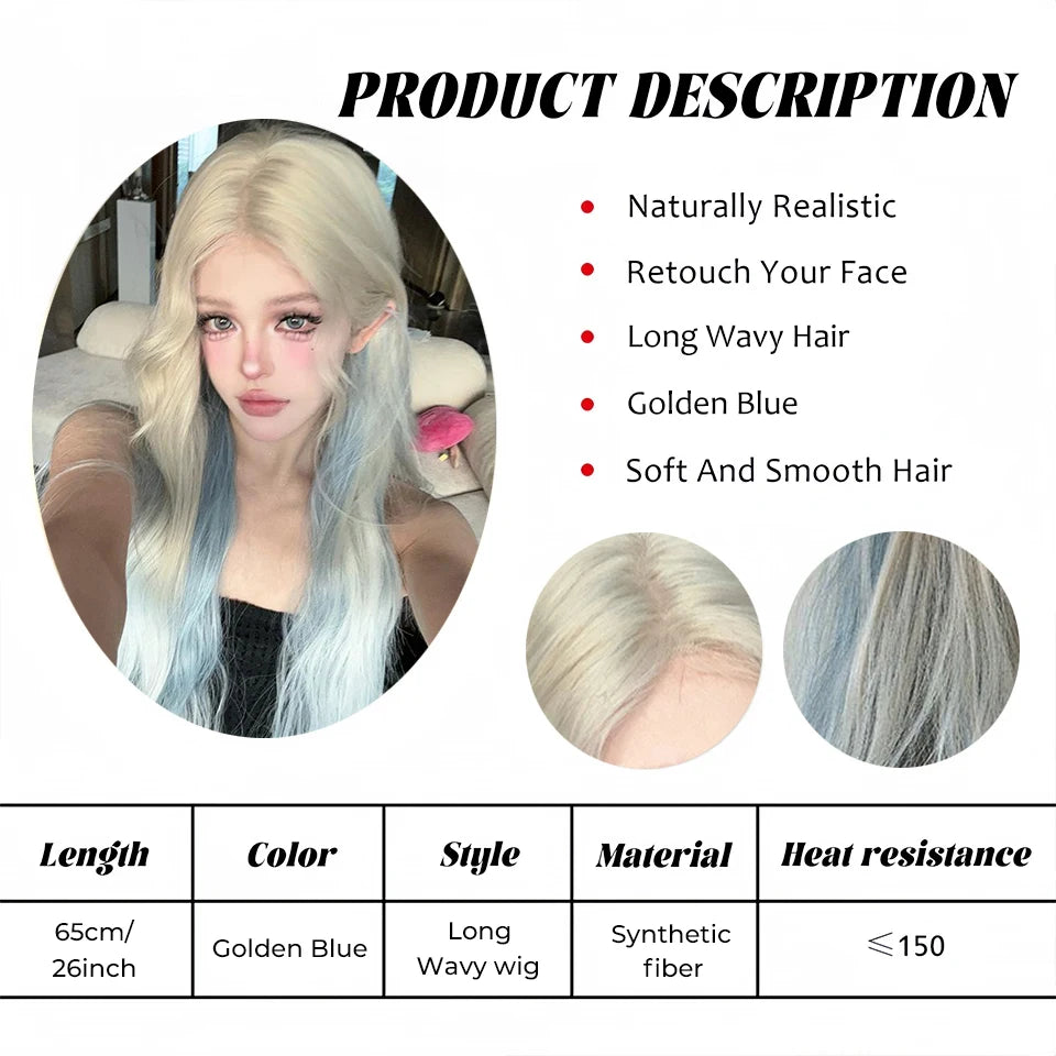 Long Wavy Ombre Lolita Cosplay Wig with Bangs - 32