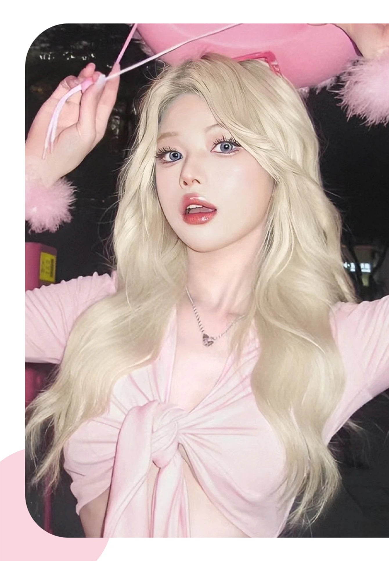Long Wavy Synthetic Wig with Bangs for Daily Wear and Cosplay - 8