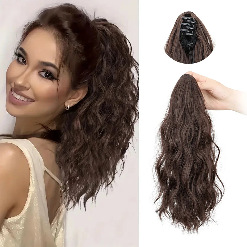 Curly Claw Clip Ponytail Hair Extension for Women - 15