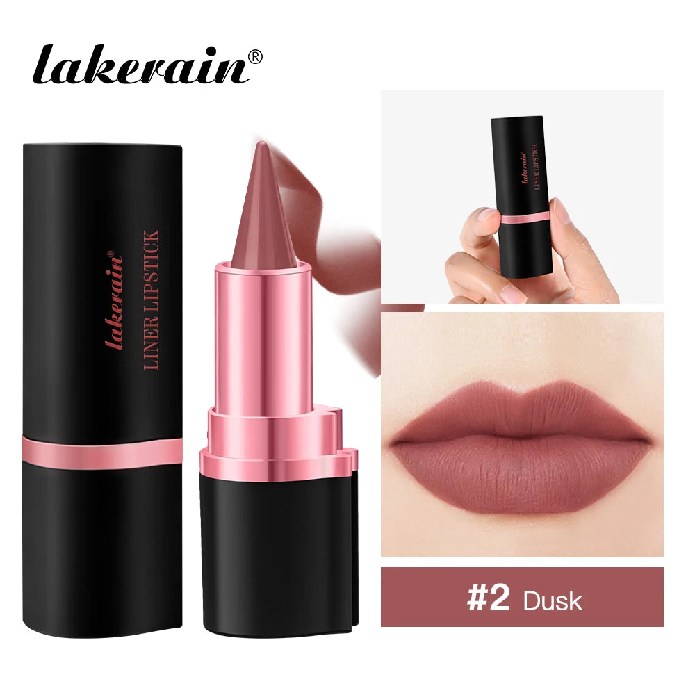 2-in-1 Waterproof Matte Lipstick and Lip Liner Crayon for All-Day Wear - 32
