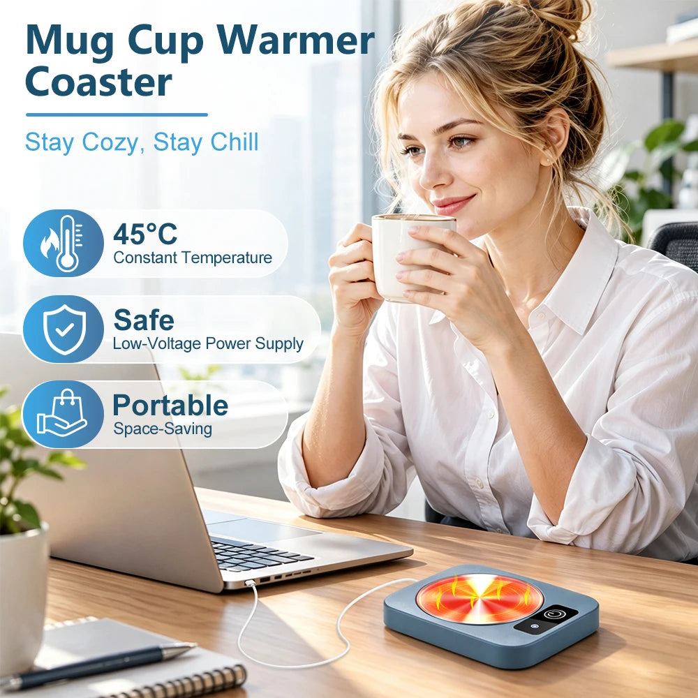 Electric Mug Warmer Coaster for Home and Office Hot Beverage Heating - 2