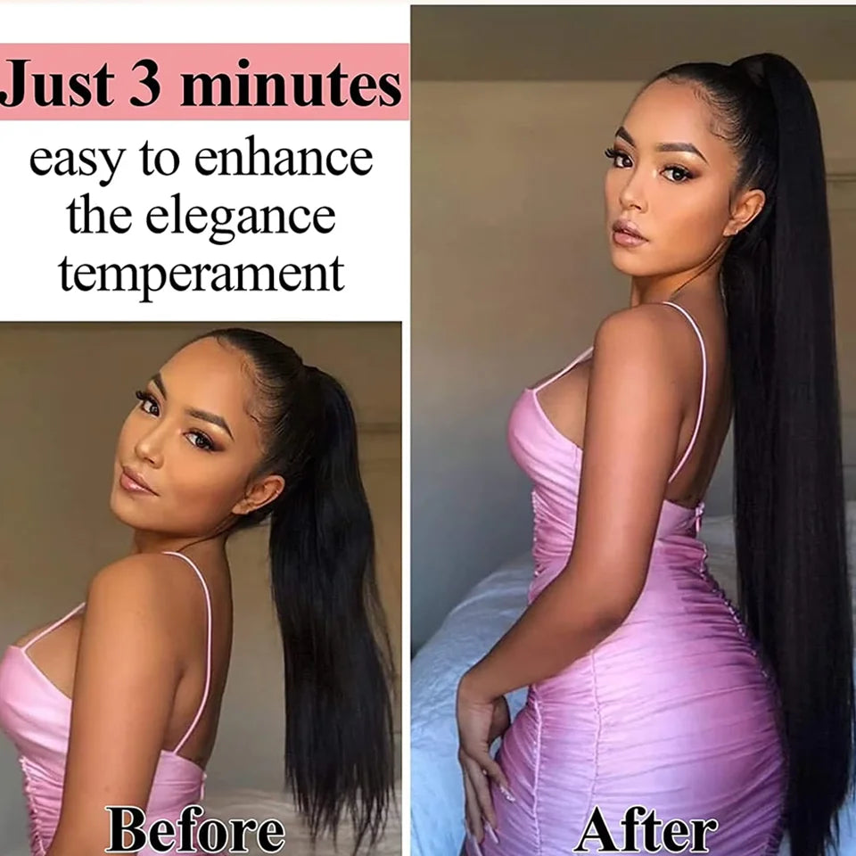 24-Inch Straight Synthetic Ponytail Extension