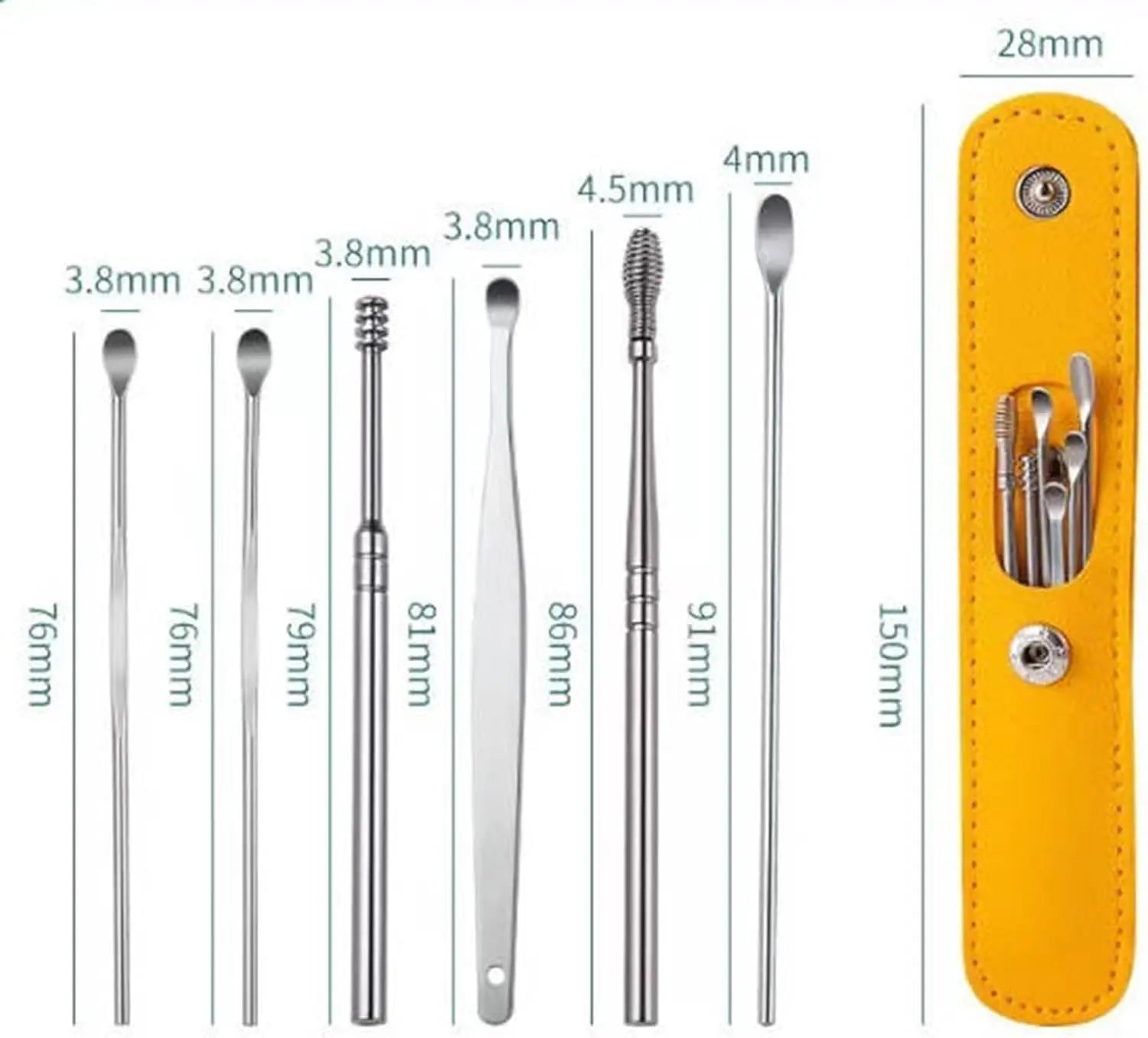 Professional Stainless Steel Ear Wax Removal Cleaning Tool Kit - 5