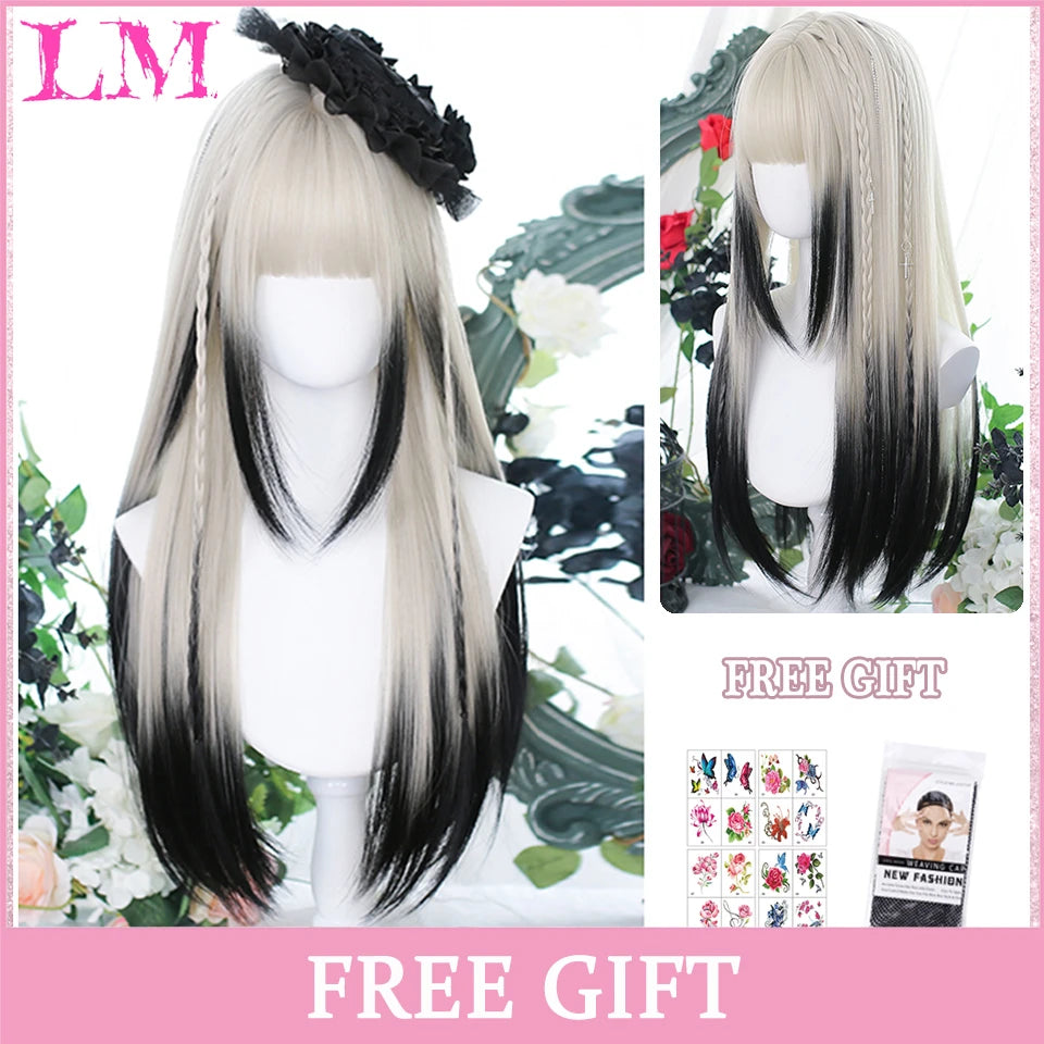 24-Inch Long Pink Cosplay Wig for Costumes