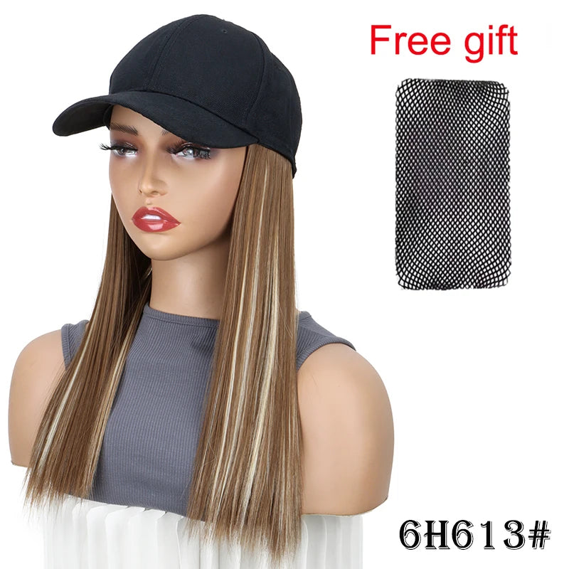 18-Inch Straight Hair Extension Baseball Cap for Daily Wear - 9