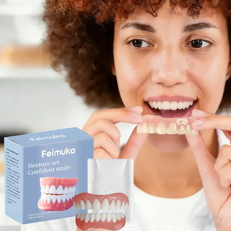 Temporary Silicone Dentures for Missing or Broken Teeth Confidence Smile