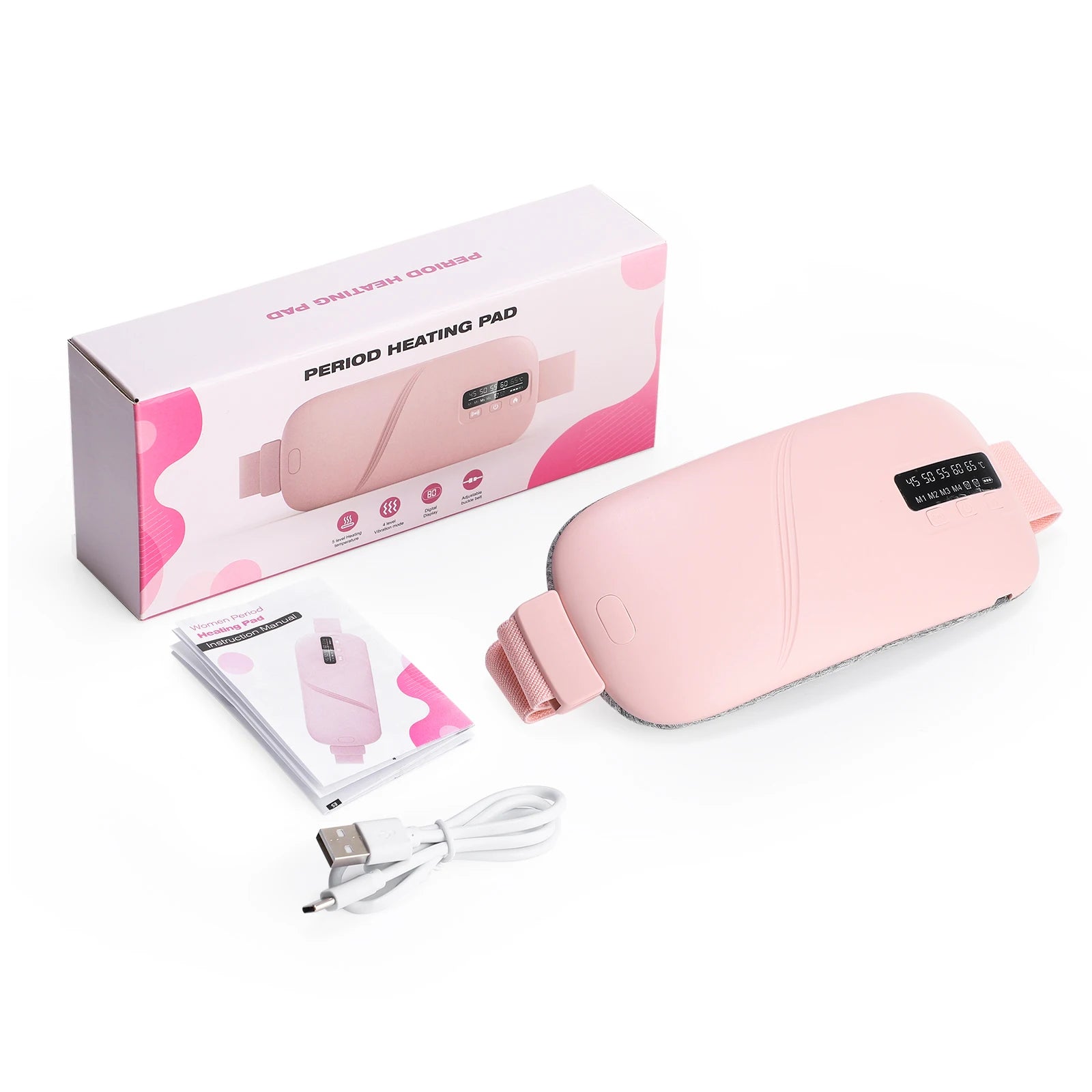 Portable Cordless Heating Pad with Vibration Massage for Period Cramps - 24