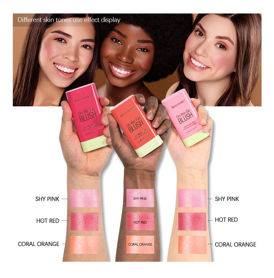 Tinted Moisturizing Blush Stick for Natural Cheeks, Eyes and Lips