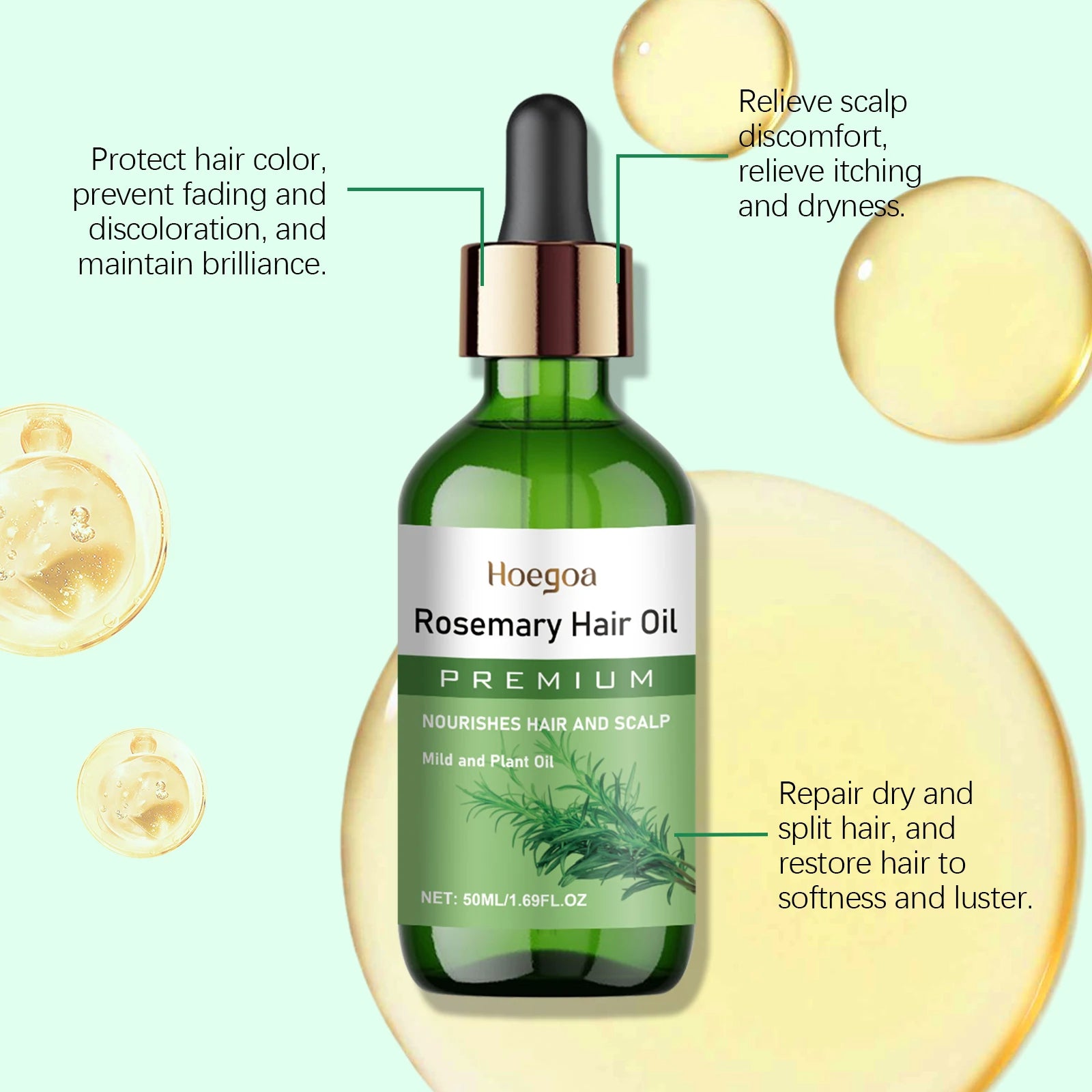 Rosemary Hair Growth Oil for Scalp Treatment and Thickening - 10