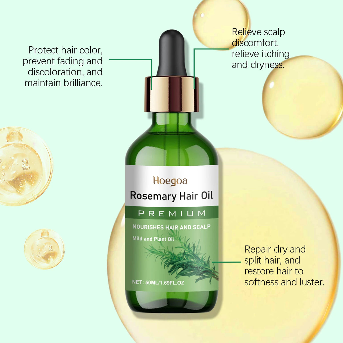 Rosemary Hair Growth Oil for Scalp Treatment and Thickening