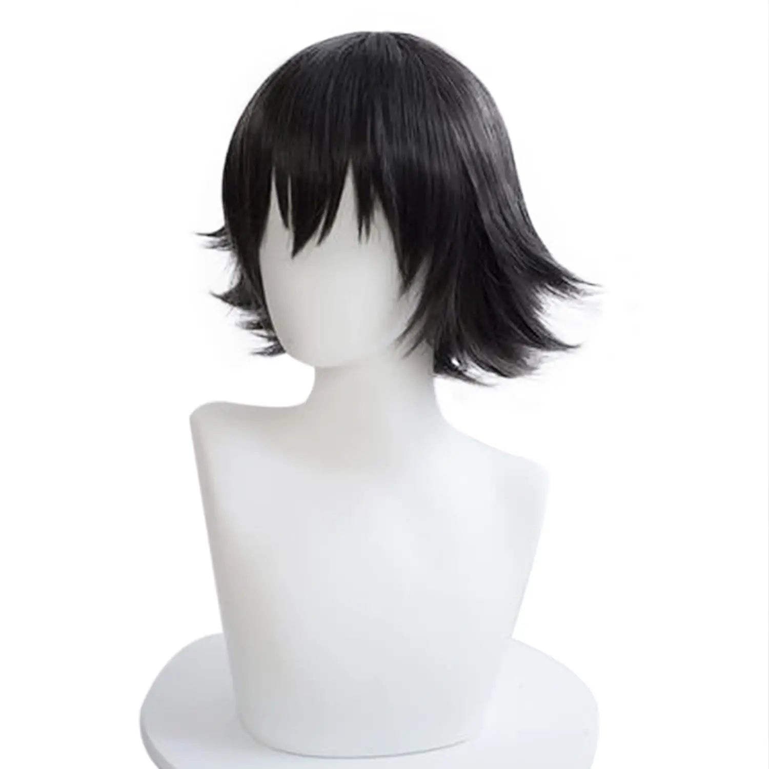Short Wavy Orange Cosplay Wig for Anime Halloween Costumes - 8
