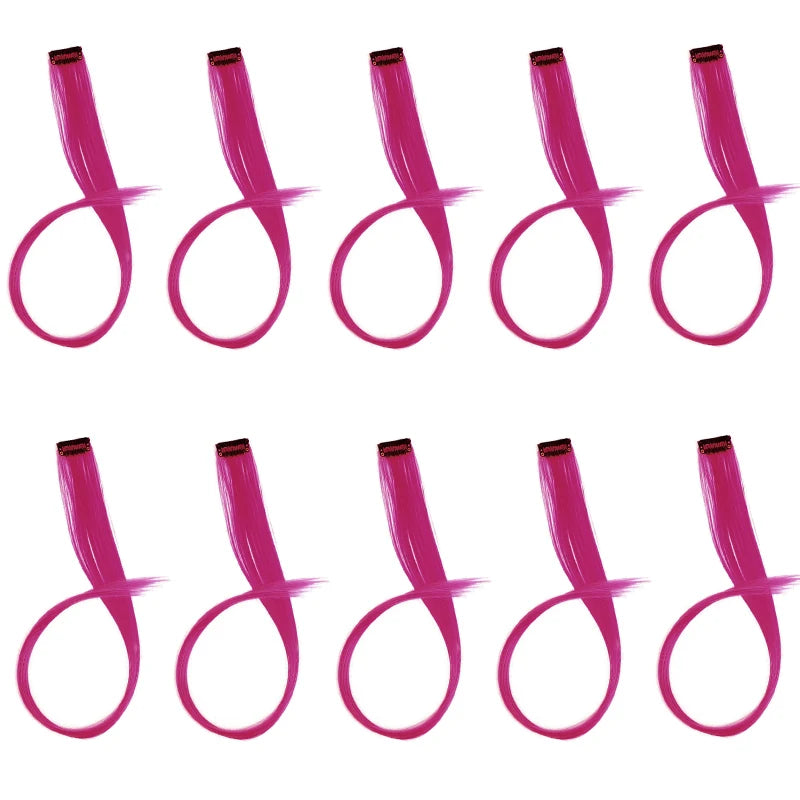 22-Inch Clip-In Synthetic Hair Extensions for Instant Color Highlights - 15